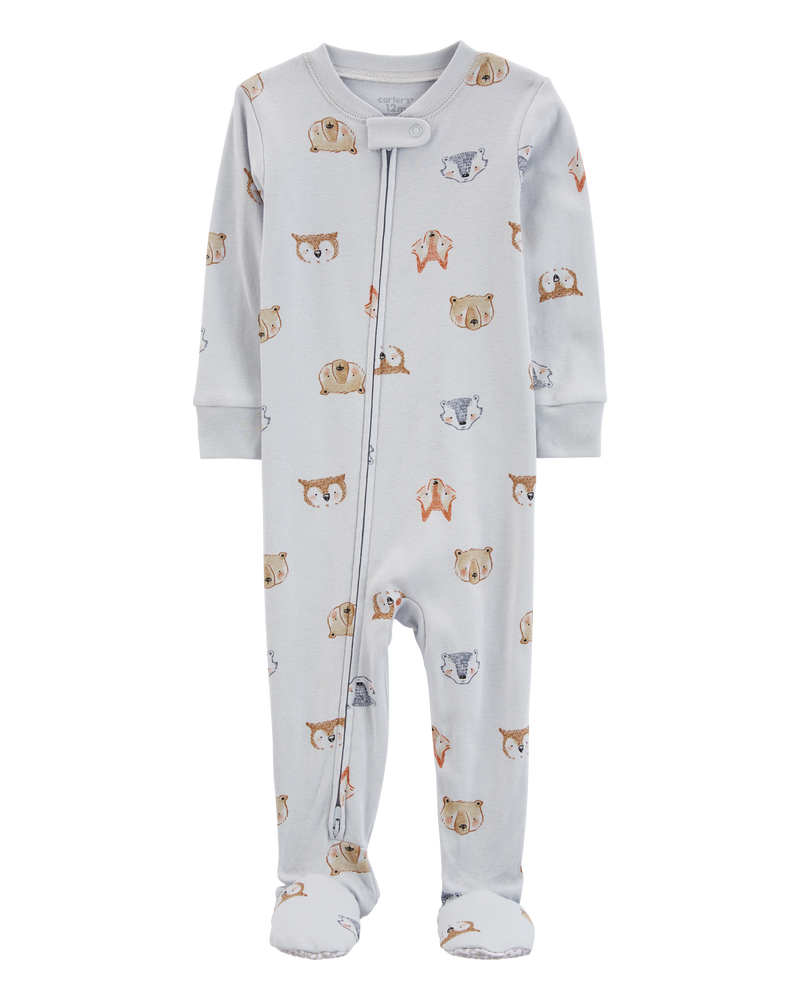 Baby 1-Piece Animals 100% Snug Fit Cotton Footie Pyjamas, image 1 of 4 slides