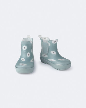 Toddler Rainboots in Rain Cloud Print - Pale Blue, 