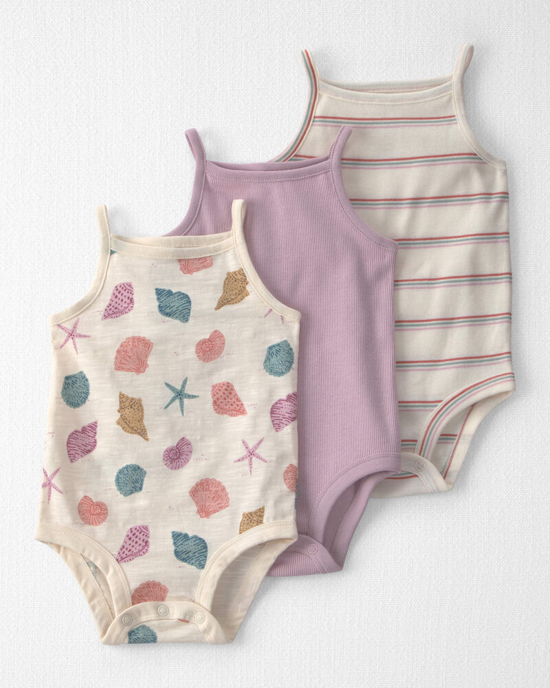 Baby Girl 3-Pack Organic Cotton Bodysuits, image 1 of 6 slides