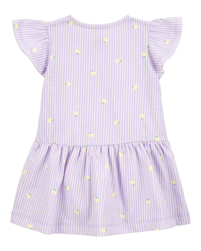 Bébé Robe boutonnée à citrons et rayures, image 2 sur 5 diapositives