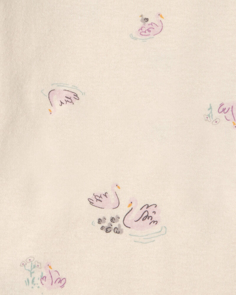 Baby Girl 4-Pack Swan Floral Long-Sleeve Bodysuits - Grey/Purple/Ivory, image 3 of 6 slides