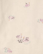 Baby Girl 4-Pack Swan Floral Long-Sleeve Bodysuits - Grey/Purple/Ivory, image 3 of 6 slides