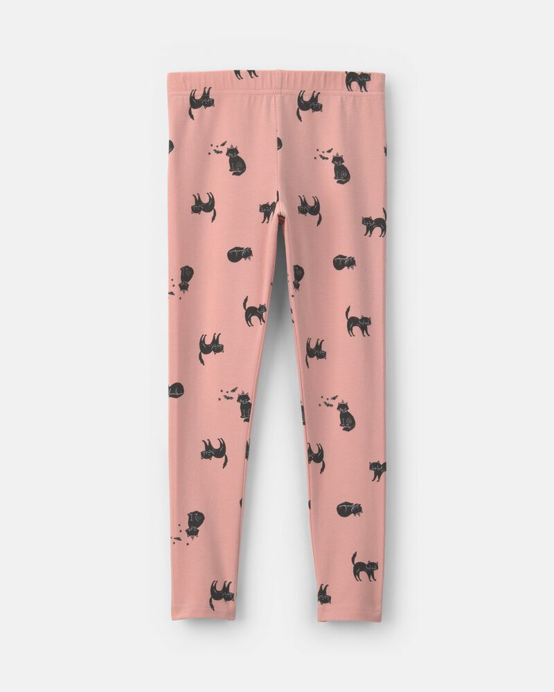 Filles - Legging extensible &agrave; motif de chat d&rsquo;Halloween &ndash; Rose, image 2 sur 3 diapositives