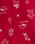 Toddler Christmas 100% Cotton Snug Fit 2-Piece Pyjamas - Red, image 2 of 3 slides