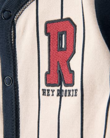 B&eacute;b&eacute; gar&ccedil;on - B&eacute;b&eacute; Grenouill&egrave;re en coton &agrave; boutons-pression &agrave; motif de baseball, 