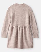 Toddler Girl Sweater Knit Long-Sleeve Dress - Brown, image 3 of 5 slides