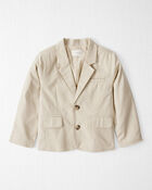 Toddler Linen Suit Jacket Made With Organic Cotton - Khaki, image 1 of 4 slides