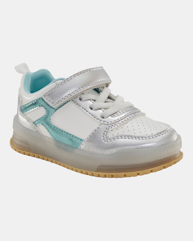 Toddler Light Up Metallic Sneakers Silver/Aqua Carter's