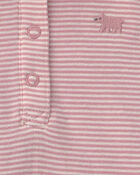 Baby Girl 2-Piece Bear Teddy Fleece Long-Sleeve Bodysuit & Pant Set - Pink, image 3 of 5 slides
