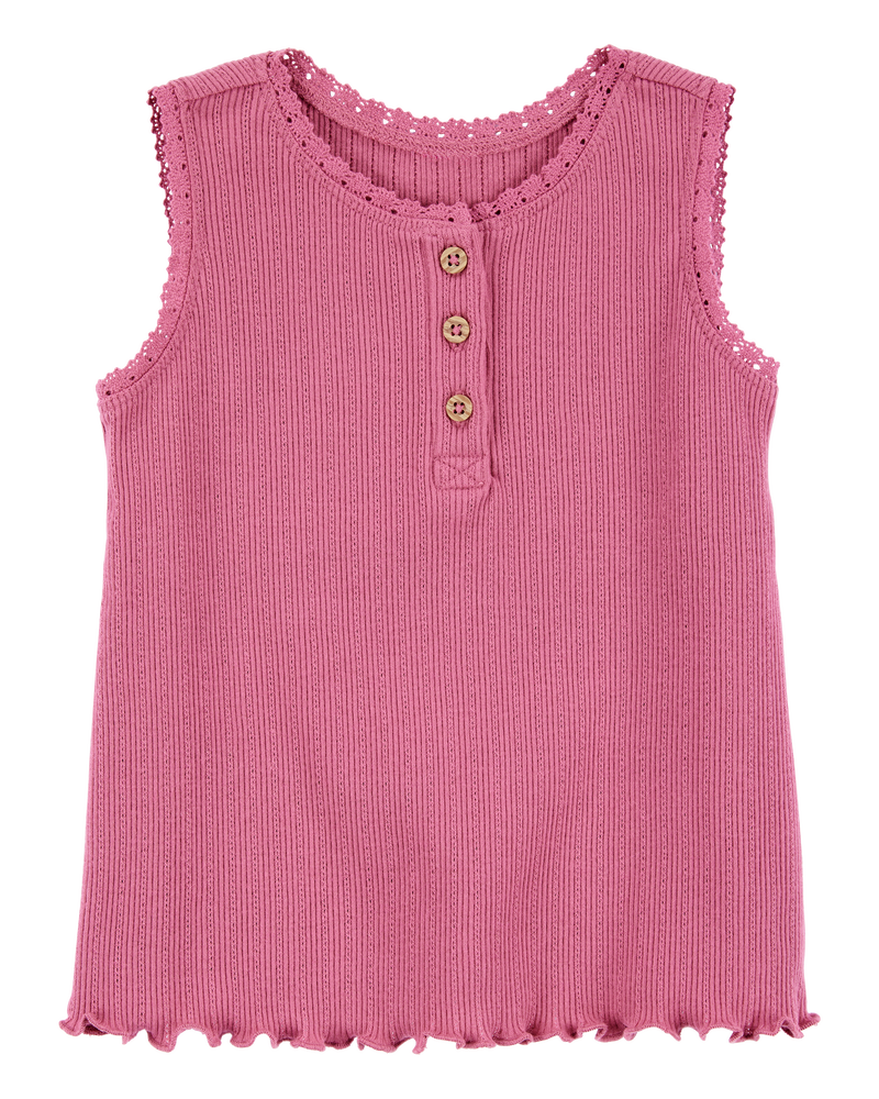 Toddler Ribbed Plum Tank Top - Pink, image 1 of 3 slides