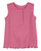 Toddler Ribbed Plum Tank Top - Pink, image 1 of 3 slides
