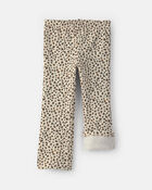 Toddler Girl Leopard Fleece Pull-On Stretch Leggings - Brown, image 3 of 5 slides
