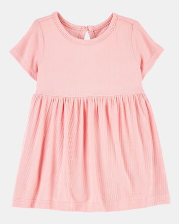 Baby Girl Solid Bodysuit Dress - Pink, 
