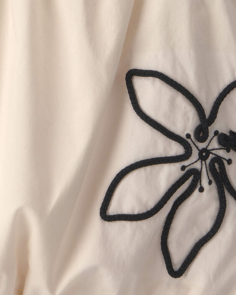 Girls Flower Embroidered Tank Top - Ivory, image 2 of 3 slides