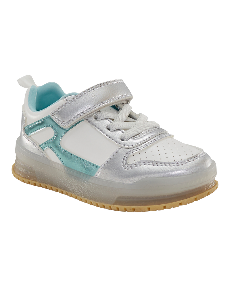 Tout-petit Espadrilles métalliques à lumières - Argent/Turquoise, image 1 sur 8 diapositives