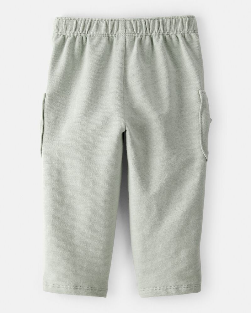 Baby Girl Bow Pocket French Terry Pants - Green, image 2 of 5 slides