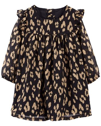 Special Occasion Crepe Leopard Dress, 