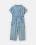 Tout-petit fille - Combinaison en denim &agrave; manches courtes - D&eacute;lav&eacute; clair, image 2 sur 3 diapositives