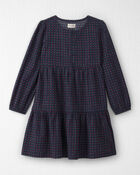 Filles - Robe en coton biologique armur&eacute; &agrave; imprim&eacute; floral printanier - Bleu marine, image 1 sur 4 diapositives