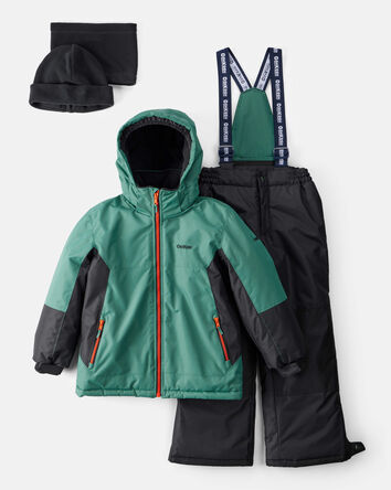 Boys 2-Piece Taslan Snowsuit Set - Green, 