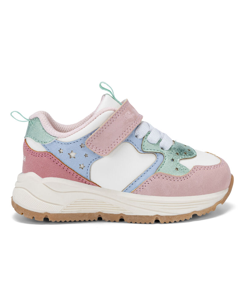 Toddler Girl Colour Block Athletic Shoes- Pink/White, image 2 of 12 slides