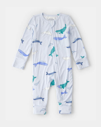 B&eacute;b&eacute; - Grenouill&egrave;re ajust&eacute;e &agrave; fermeture &agrave; glissi&egrave;re &agrave; deux sens PurelySoft, baleine - Bleu, 