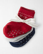 Baby 3-Pack No-Slip Holiday Socks Made with Organic Cotton, image 2 of 3 slides