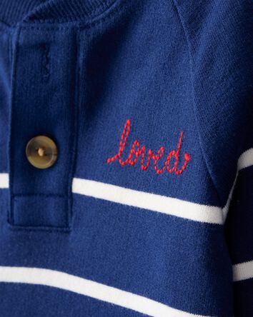 Baby Boy Striped Long-Sleeve Pullover Sweatshirt - Navy, 