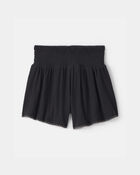 Girls Smocked Crinkle Shorts - Black, image 2 of 4 slides
