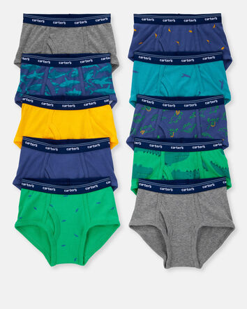 Boys 10-Pack Cotton Briefs Underwear, 