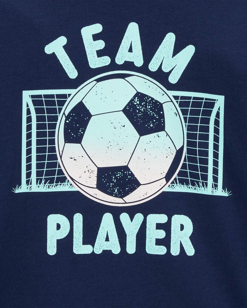 Toddler Soccer Cotton Blend Long-Sleeve Tee - Blue, image 2 of 3 slides