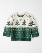 Baby Organic Cotton Fair Isle Sweater Knit Pullover, image 1 of 4 slides