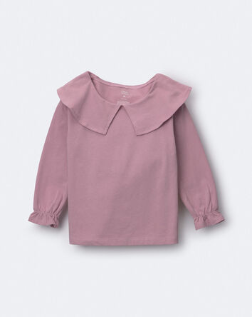 Toute-petit fille - Haut &agrave; col Claudine - Mauve, 