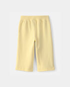 Baby Girl French Terry Wide-Leg Active Pants - Yellow, image 2 of 4 slides