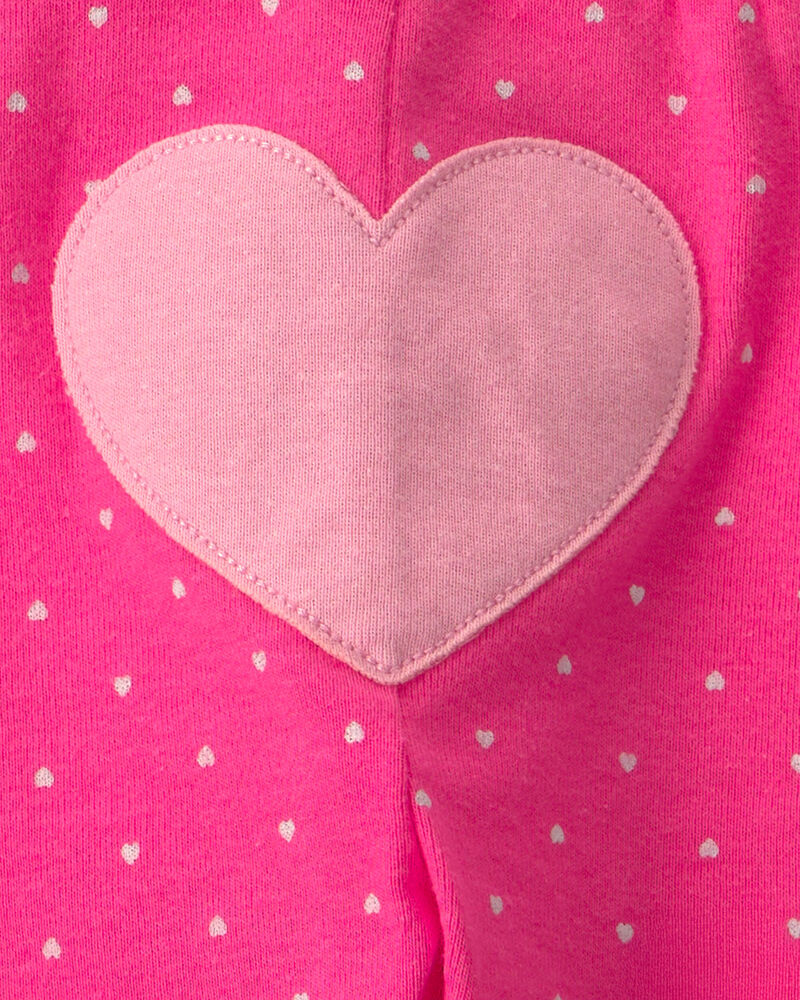 Baby Girl 3-Piece Heart Bodysuit & Pant Set - Pink/Ivory, image 4 of 5 slides