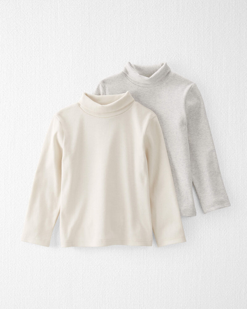Toddler 2-Pack Organic Cotton Rib Mock Neck Tops, image 1 of 4 slides