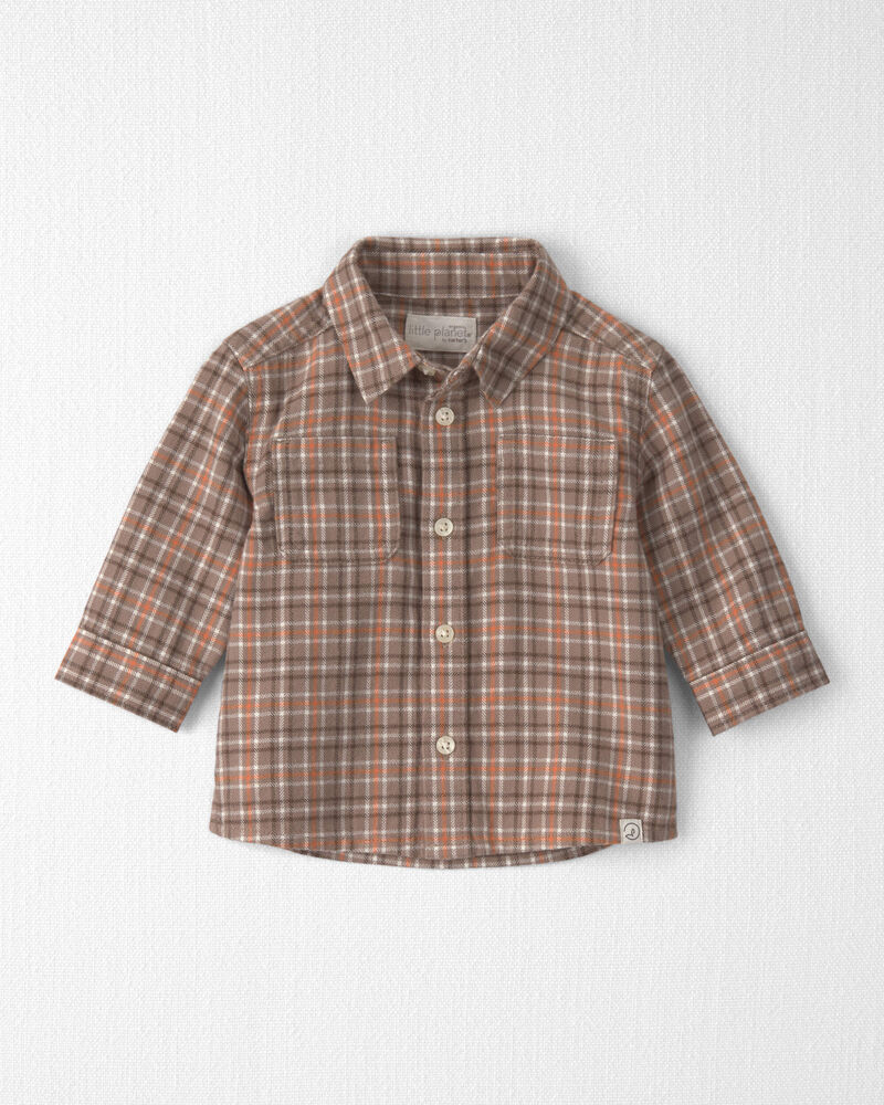 B&eacute;b&eacute; gar&ccedil;on - Chemise boutonn&eacute;e en flanelle de coton biologique, image 1 sur 3 diapositives
