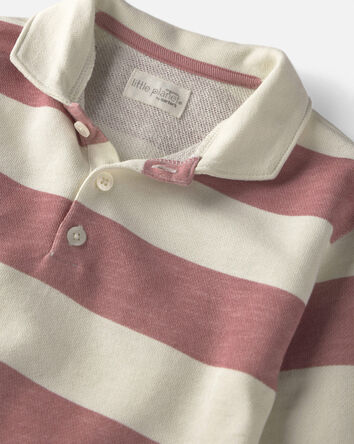 Toddler Girl Organic Cotton French Terry Rugby Polo, 