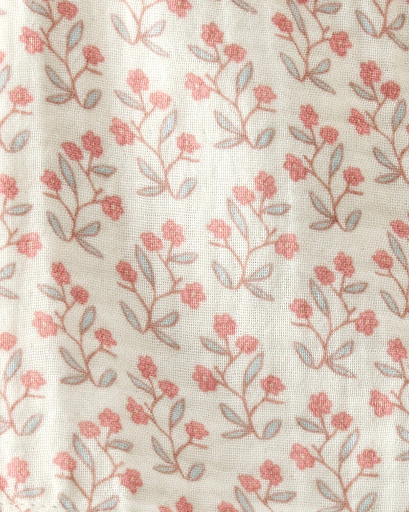 Baby Girl 2-Piece Organic Cotton Gauze Floral-Print Set, image 4 of 5 slides