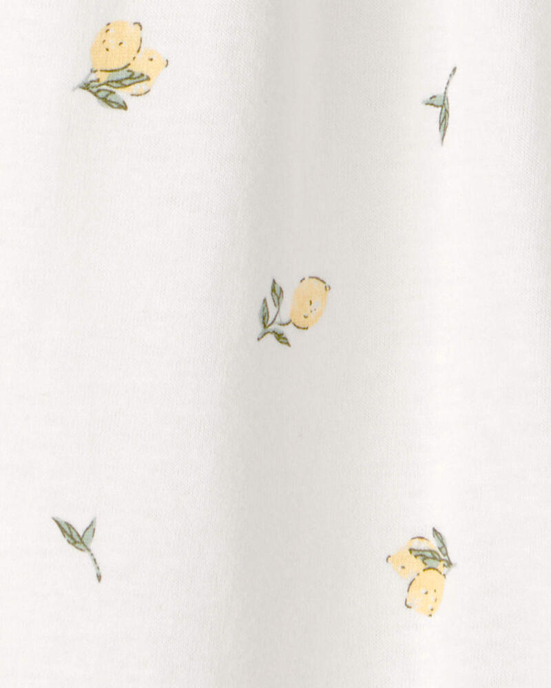 Baby Girl Lemon Ruffle Jumpsuit - Ivory, image 2 of 3 slides