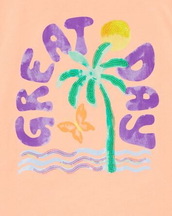T-shirt en tricot à imprimé de palmiers, 