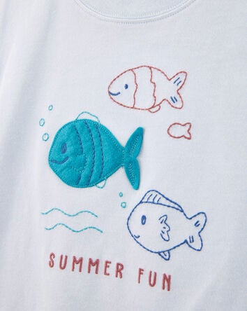 Toddler 2-Piece Fish Summer Fun Tee & Pull-On Shorts Set, 