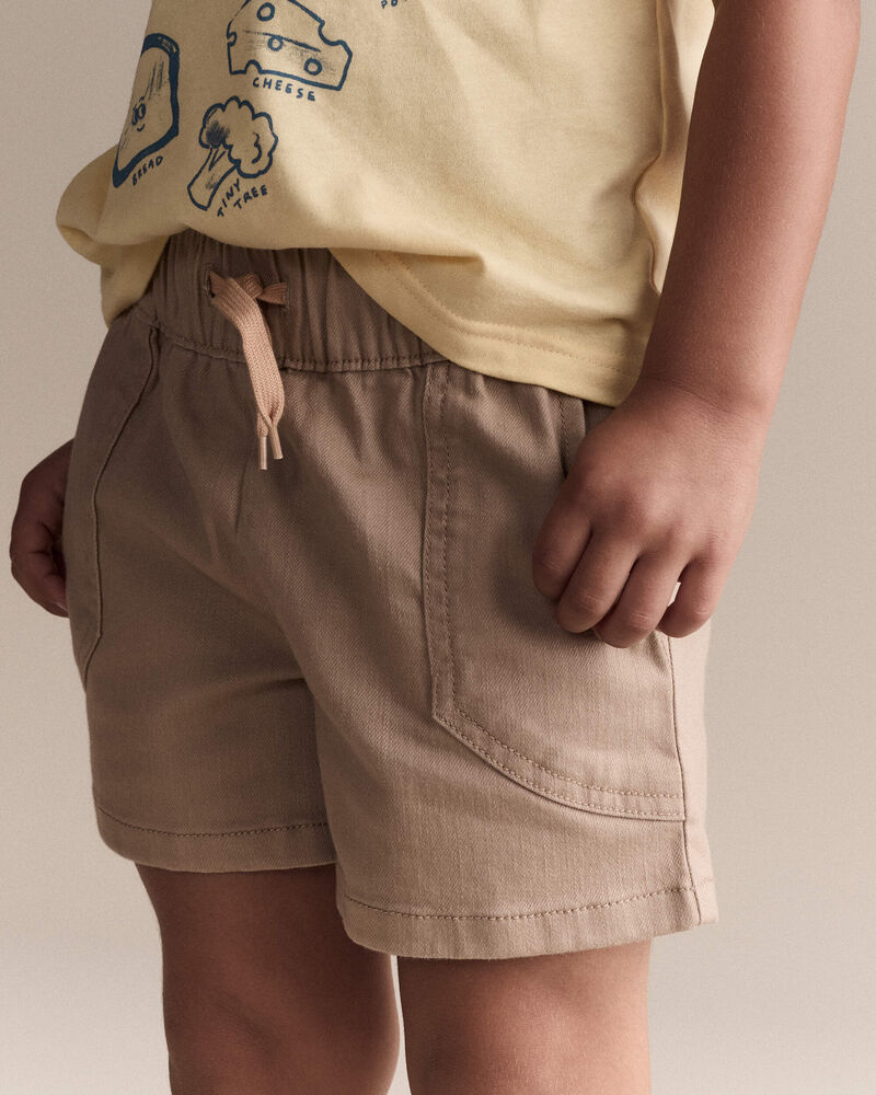Toddler Boy Standard Short with Pockets - Khaki, image 1 of 7 slides