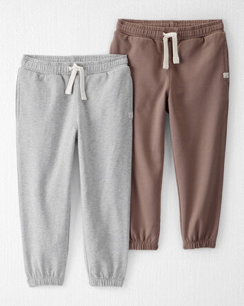 Tout-petit - Emballage de 2 pantalons d’entraînement en jersey bouclette de coton biologique, 