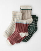 Toddler 4-Pack No-Slip Socks Made with Organic Cotton, image 1 of 3 slides