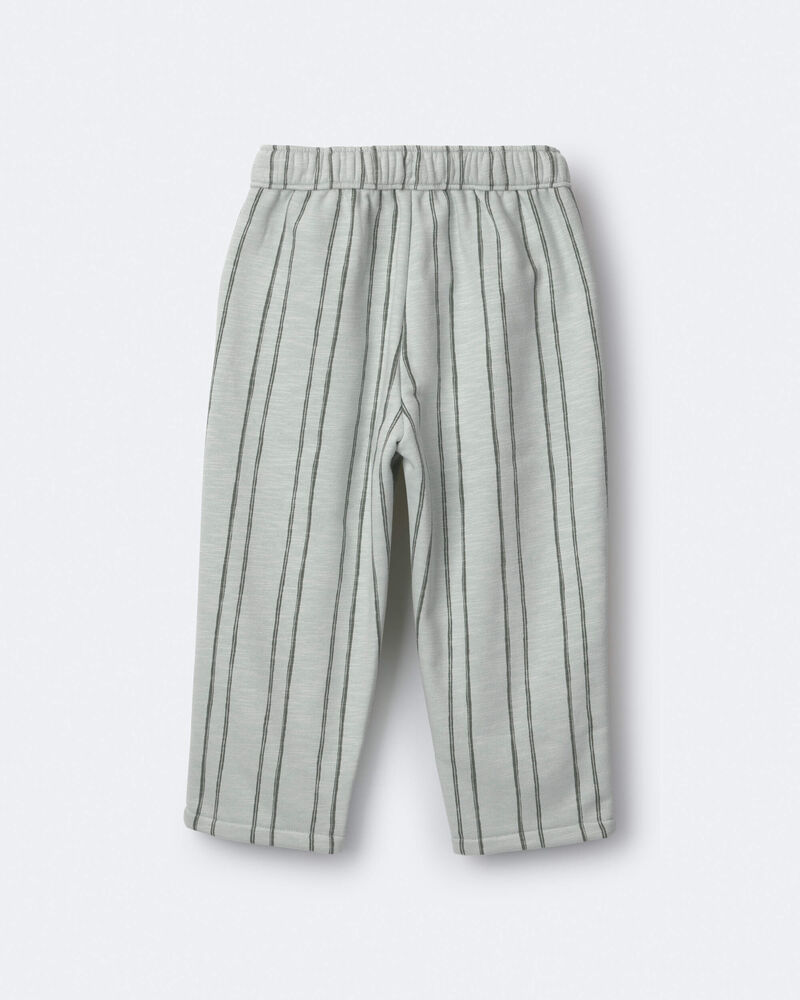 Tout-petit - Pantalon &agrave; poches en jersey bouclette &agrave; rayures - Sauge, image 6 sur 7 diapositives