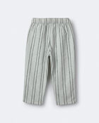 Tout-petit - Pantalon &agrave; poches en jersey bouclette &agrave; rayures - Sauge, image 6 sur 7 diapositives