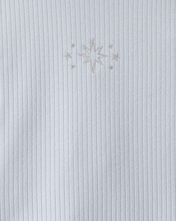 Filles - T-shirt manches longues &agrave; col chemin&eacute;e et flocons de neige &ndash; Gris, 