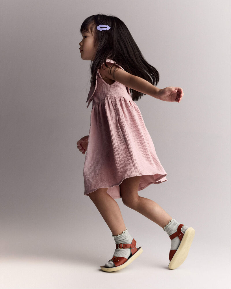 Tout-petit fille - Robe &agrave; col volant&eacute; - Rose, image 4 sur 6 diapositives