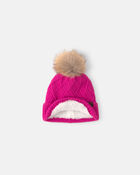 Girls Kombi Diamond Pom Hat - Pink, image 2 of 3 slides